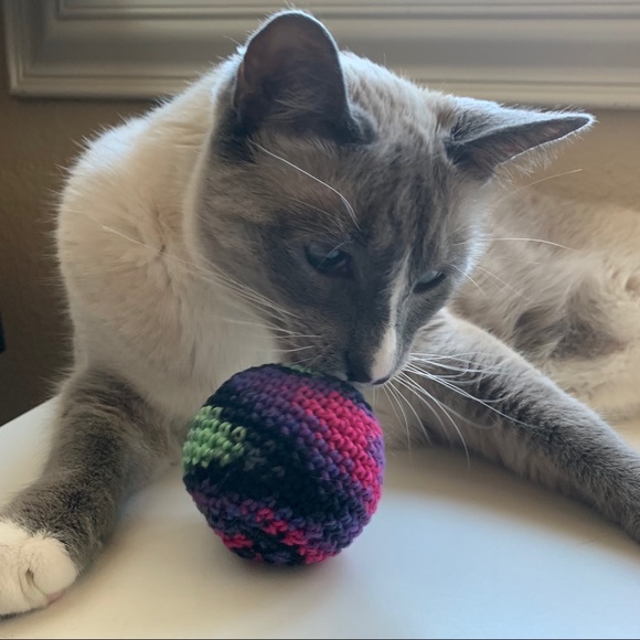 Hand Crafted Other - Handmade neon crocheted catnip ball